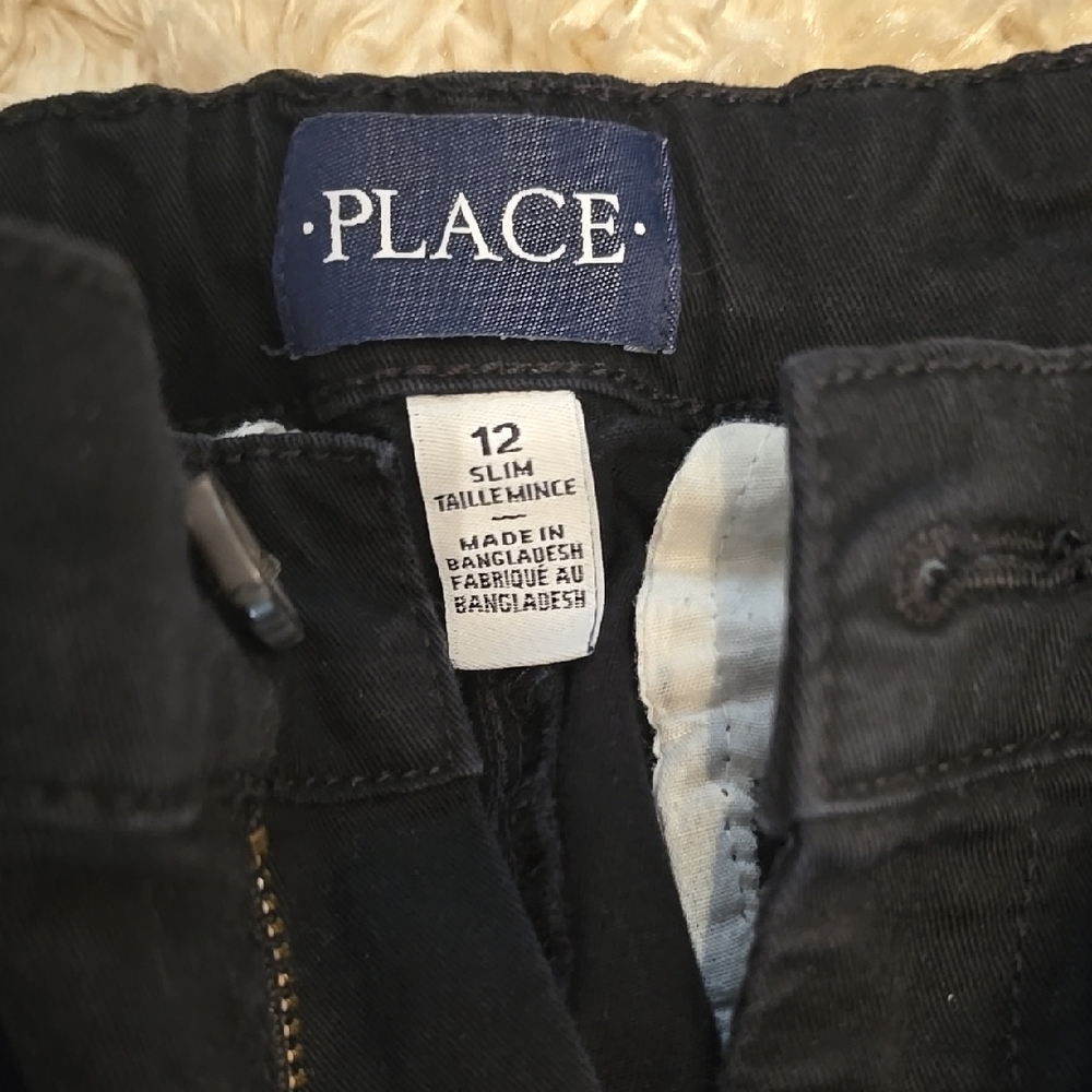 PLACE Boys Black Slim Pants